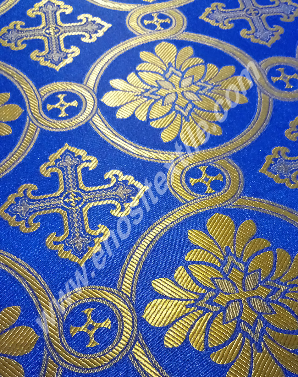 KL-014 Navy Blue-Gold Brocade Fabrics